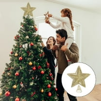 AURARMLET Golden Plastic Star Ornament Treetop Decoration for Christmas Tree Holiday Decor