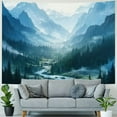 thumbnail image 4 of BCIIG  Forest Tapestry for Bedroom Aesthetic Nature Foggy Mountain Tree Wall Tapestry Landscape Backdrop Green Woodland Scenery Wall Hanging for Living Room Ceiling Decor  40x60inch, 4 of 6
