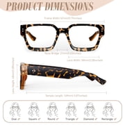 Sunier Non-Prescription Clear Lens Square Frame Glasses for Women, Thick Frame Fashion Eyeglasses UV400 Protection