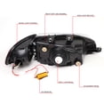 thumbnail image 6 of DNA Motoring For 92-95 Honda Civic 2/3DR Black Headlight LED Turn Signal Corner Lamps Pair, 6 of 7
