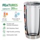 thumbnail image 5 of Taza de café Travel Tumbler Oasisdream de acero inoxidable de 600 ml, 5 of 6