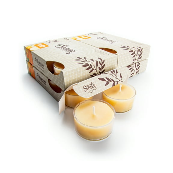 Pumpkin Souffle Tealight Candles Bulk Pack - 24 Beige Premium Scented Tea Lights - Shortie's Candle Company