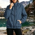 thumbnail image 2 of NominalSnug Rain Jackets for Women Lightweight Waterproof Zip Up Hoodies Hiking Outdoor Windbreaker Raincoats with Pockets, 2 of 8