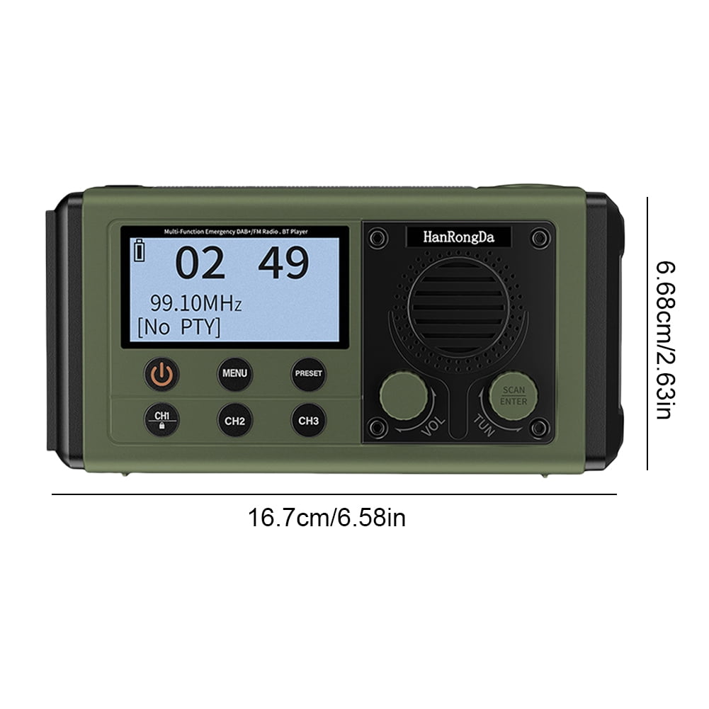 HUISZJ Portable Emergency Radio, 10000mAh Hand Crank Charging Radio with Speaker, Alarm Headphone Jack Battery Operated Radio or Outdoor Travel Camping