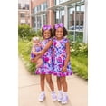 thumbnail image 3 of Millie Loves Lily Girls Periwinkle Rose Angel-Sleeve Dress & Purple Dot Shorts Set, Size (3T-12 & Plus Sizes), 3 of 5
