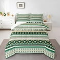 thumbnail image 2 of Manfei Vintage Boho King Size Comforter Sets,Bohemian Geometric Bedding Comforter Set,Green Beige Bedding Set For Adult,Breathable Home Decor Reversible,3 Pieces, 2 of 8