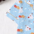 thumbnail image 5 of Likimi Kids Toddler Girls Halloween Pajamas Set Short Sleeve Hallowmas Ghost Print Lapel Button Down Pjs Tops With Shorts For Party Fashionable Homewear, 5 of 9