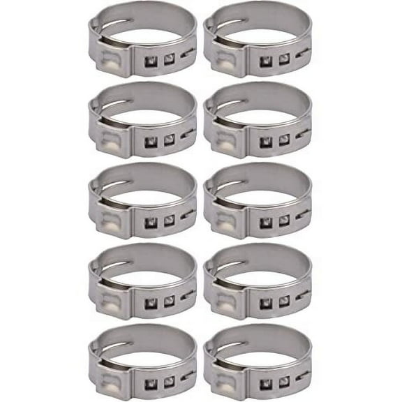 SharkBite PEX Clamp Ring 1 inch, Stainless Steel, Pack of 10, UC956A, Pack of 12