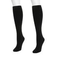 thumbnail image 2 of Muk Luks Women's 2 Pack Fleece Lined Knee High Socks, Blk/Blk, S/M, 2 of 3
