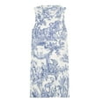 thumbnail image 3 of Blue Toile de Jouy Spring Summer Dresses for Women Fashion T-shirt Dress Casual Sleeveless Loose Sundress with Pockets, 3 of 5