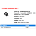 thumbnail image 2 of Front Left Suspension Knuckle Assembly - Compatible with 2001 - 2002 Honda Civic 1.7L 4-Cylinder, 2 of 2