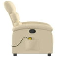 thumbnail image 6 of vidaXL Massage Recliner Chair, Adjustable Backrest/ Footrest, Cream Fabric Reclining Sofa, 6 of 6