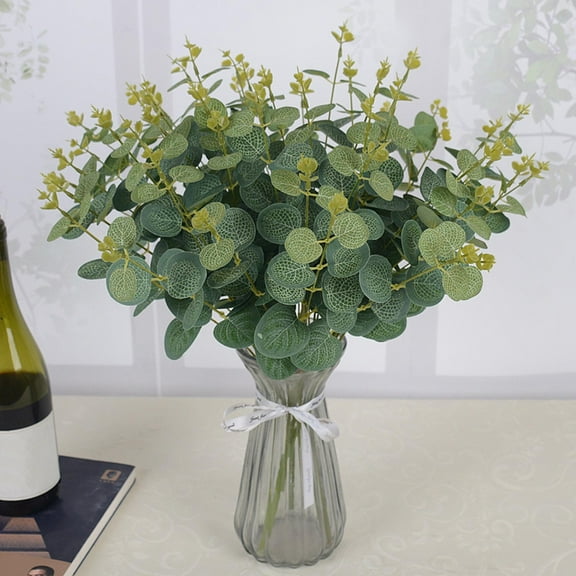 20 Pcs Eucalyptus Plugin Eucalyptus Leaf Floral Decor Wedding Cake Pick Basket Decor Eucalyptus Leaves Stems Plants Decor Cake Inserting Decors Bride Plastic Rod Hawaii Artificial