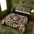 thumbnail image 2 of meiyoeat Camo Pattern Initial S Queen Comforter Set For Boys,Rustic Duck Hunting Comforter Sets Queen,Black Reversible,3Pcs,1 Comforter And 2 Pillowcases, 2 of 7