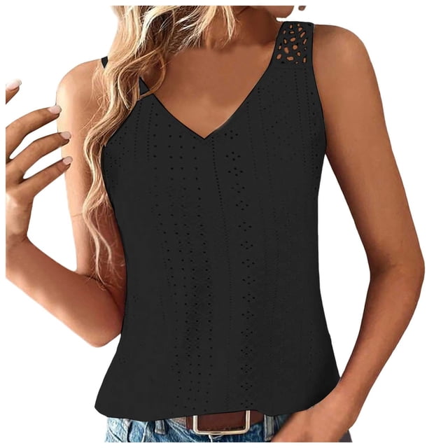 Chaleco sexy liso de moda para mujer: top de encaje con espalda hueca, cuello en V, mangas 3/4, poliéster, tallas S-XXL, perfecto para verano/ocasiones informales.
