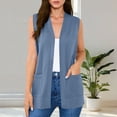 thumbnail image 2 of Diufon Womens Cardigans Lightweight Casual Soft Sleeveless Vests Dressy Casual Open Front Cardigan with Pockets, 2 of 10