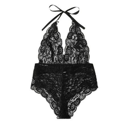 

KEJIG Stylish Fashion Women Sexy Lace Lingerie Backless Jumpsuit Hollow out Bodysuit Underwear
