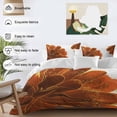 thumbnail image 3 of 3 Piece Burnt Orange Duvet Cover Set Twin Size, Microfiber Comforter/Quilt Cover with Corner Ties and 2 Pillowcases, Sparkle Gold Stained Floral Flower Art All Season Soft Bedding with Zipper Closure, 3 of 8