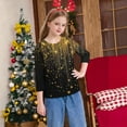 thumbnail image 6 of SERTGUTR Kids Christmas Print 3/4 Long Sleeve Round Neck Casual Comfortable Festive Everyday Top Christmas Gifts for Children 3-12 Years(Multicolor#1,7 Years), 6 of 7