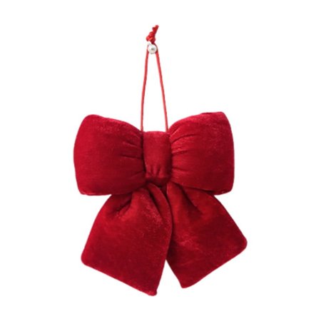 Luxury Red Velvet Christmas Bow Ornament Large 3D Decorative Holiday Pendant Traditional Velvet Tree Bow for Wreaths Garlands & Home Décor 5 Inch Red Bow