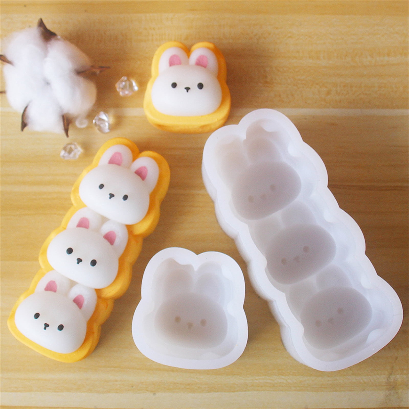 Multipurpose Rabbits Epoxy Molds Flexible Ornament Molds Rabbits Resin Moulds Suitable for Sweet and Handmade Present