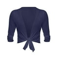 thumbnail image 5 of Sheer Poncho Shrug! Comdrip Women Front Short Sleeve Three Quarter Sleeve Cardigan Sheer Shrugs for Evening Dresses Navy XL, 5 of 5