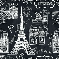 MuralsPrint Retro Sketchy Famous Paris Removable Wallpaper - 24'' inch x 10'ft