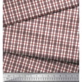 thumbnail image 2 of Soimoi Red Rayon Fabric Window Pane Check Decor Fabric Printed Yard 56 Inch Wide, 2 of 3