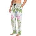 thumbnail image 4 of Men's Pajama Pants with Pockets Sleepwear Lounge Pants Stretch Casual Summer Hydrangea Flowers, 4 of 6