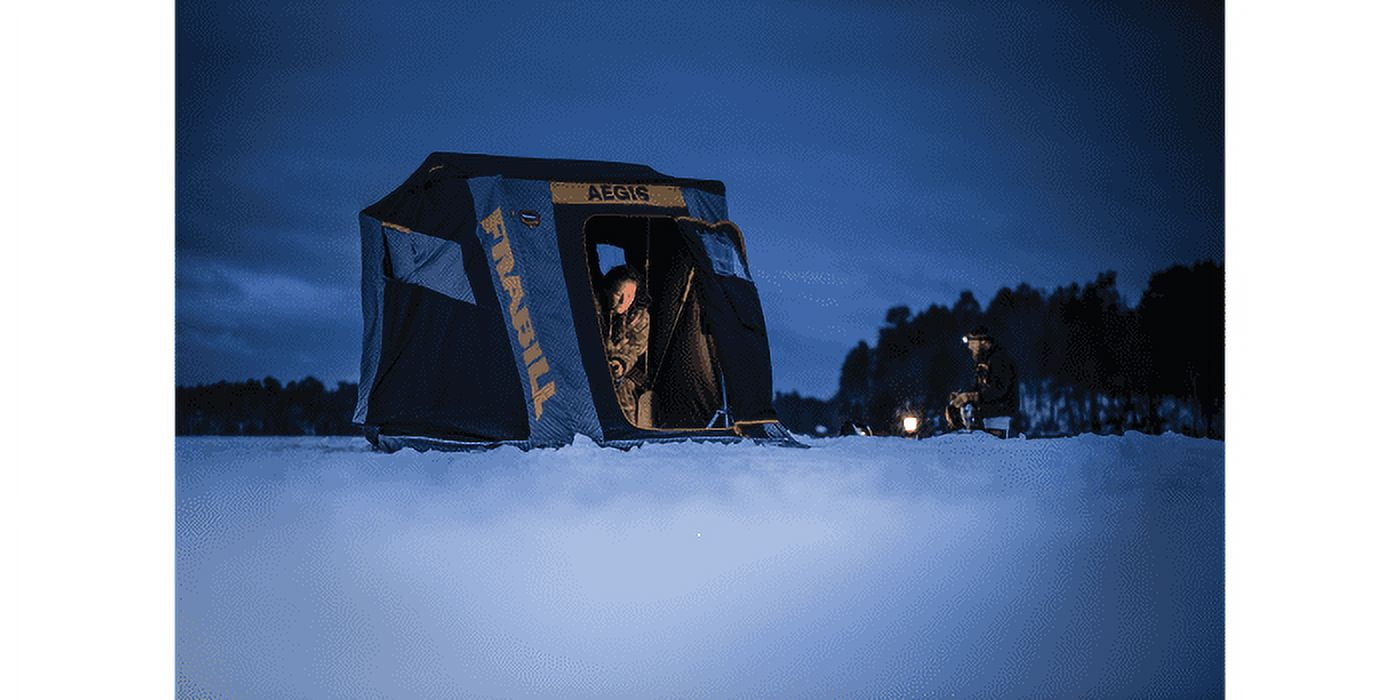 Frabill Shelter Aegis Fort Door Ice Fishing Shelter 2110 2 Person 640410 Grey Black