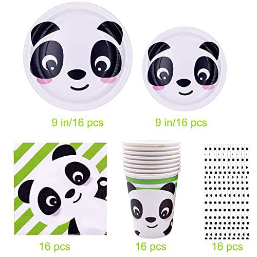 Baby Panda Birthday Decorations Tableware Party Supplies Plates Cups Napkins 