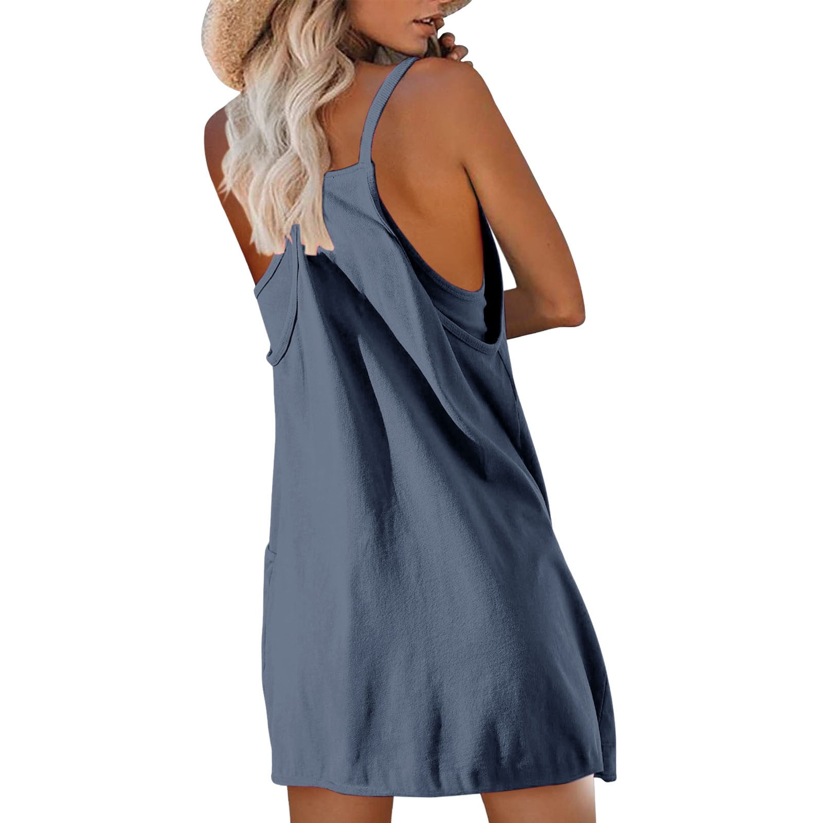 GILIGEGE Womens Athletic Dress Hot Shot Mini Dress Built In Shorts Summer Workout Romper Dress 2025 Trendy Outfit Workout Romper Dress with Shorts Sleeveless Spaghetti Straps Athletic Vacation