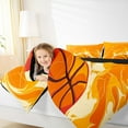 thumbnail image 4 of jejeloiu Basketball Sport Full Size Comforter Sets,Boys Ball Game Bedding Comforter Set,Orange Flame Bedding Sets For Teens,Super Cozy Room Decor Reversible,3 Pieces, 4 of 8