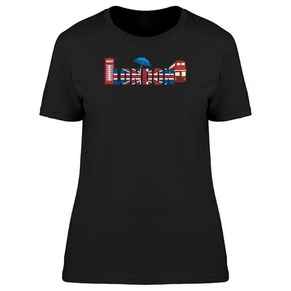 London Objects And Word T-Shirt Women -Image by Shutterstock, Female x-Large