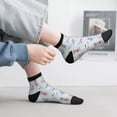 thumbnail image 2 of Fuzoiu Cute Snowflake Dachshund Print Adult Socks, Crew Moisture-wicking Socks, Unisex Cushion Crew Socks,Casual Sports Ankle Socks, 2 of 7