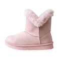 thumbnail image 3 of bebe Girls’ Faux Fur Cuff Winter Boots, Cozy Pull-On Ankle Boots, 3 of 7