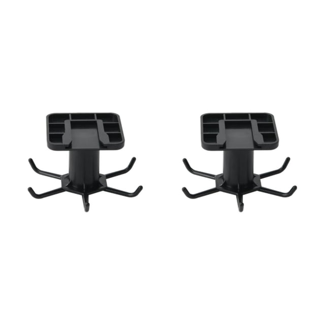 Transemion 1/2/3/5 Kitchen Hanger Self-adhesive Replacement Solid Color Rotatable 6 Claw Detachable Cup Brush Rack Holder Accessories Black 2PCS
