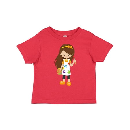 

Inktastic Painter Paint Artist Cute Girl Brown Hair Gift Toddler Toddler Girl T-Shirt