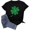 thumbnail image 6 of POTETI St Patricks Day Shirts Women Clover Short Sleeve Crew Neck Shirt Tops, 6 of 7