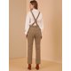 thumbnail image 5 of Pantalones De Cintura Alta Allegra K Marrón XL, 5 of 6