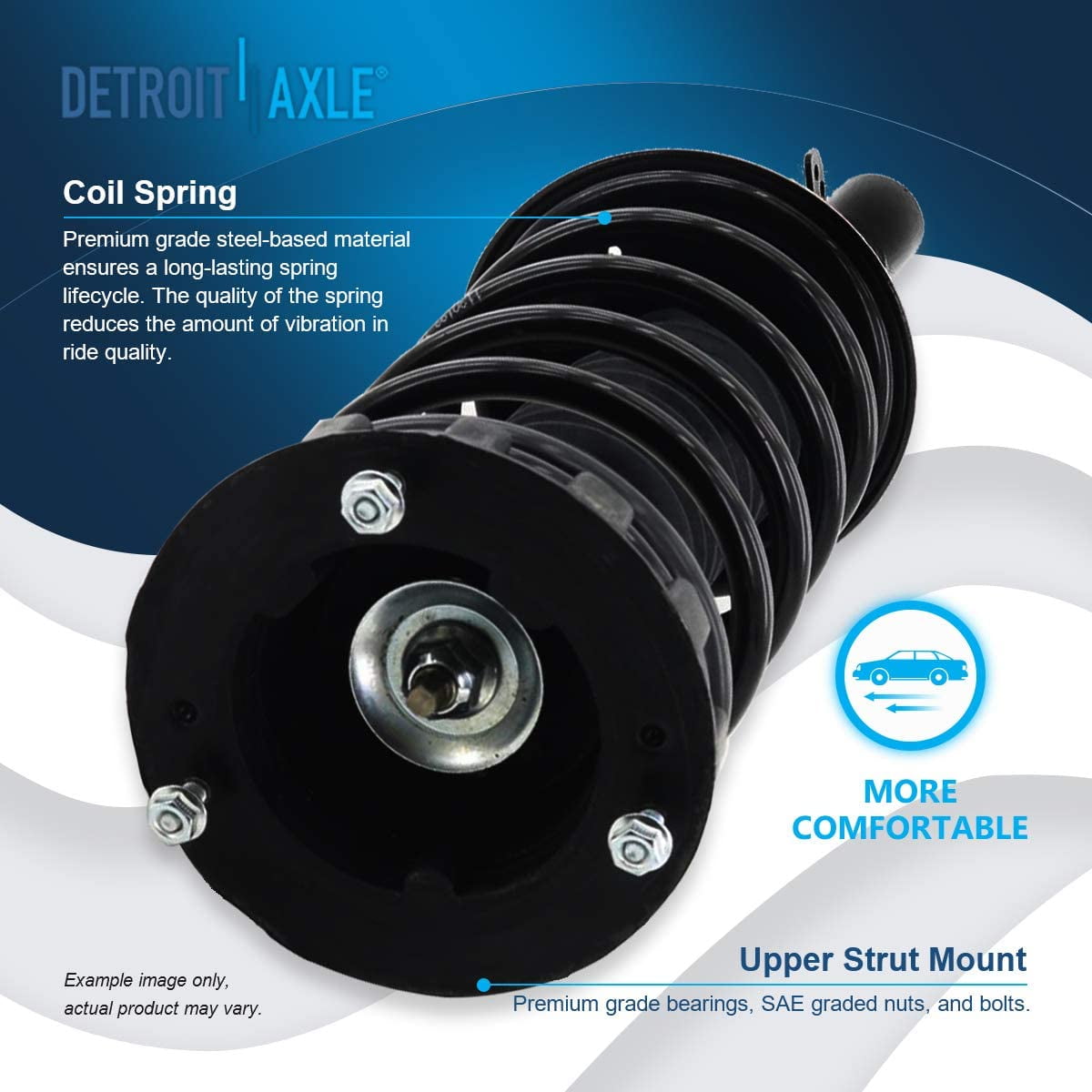 Detroit Axle - Front 16pc Suspension Kit 1996-2007 Ford Taurus Mercury Sable Sedan, 2 Struts Assembly 2 Lower Ball Joints 4 Sway Bars Front & Rear 4 Outer and Inner Tie Rods 2 Boots Replacement
