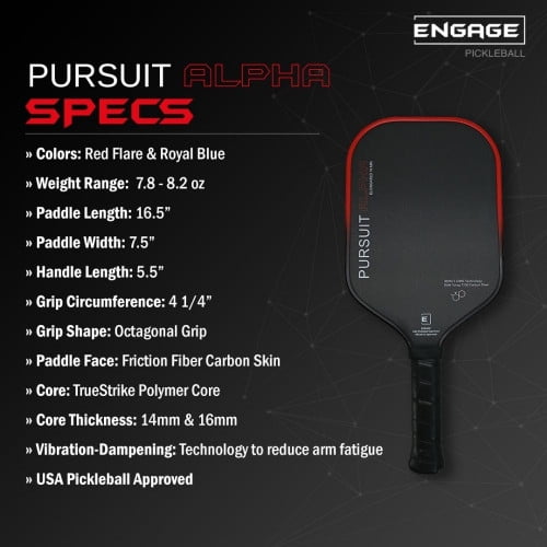 Engage Alpha 16mm Pickleball Paddle