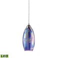 thumbnail image 1 of Iridescence 1-Light Storm Blue Pendant In Satin Nickel - LED, 1 of 2