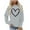 Gray, variant on Timegard Sweatshirts for Women Print Drop Shoulder Long Sleeve Loose Comfy Casual Workout Pullover Tops