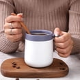 thumbnail image 2 of Tasse à Café, Tasse à Café Isolée avec Lèvres, Tasse à Café en Acier Inoxydable avec Poignée, Tasse Isolée Réutilisable, Gobelet à Café, Tasses à Thé, 12oz, Tasse à Café Blanche, 2 of 6