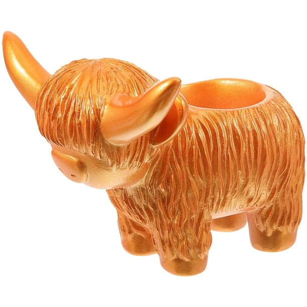 GOOHOCHY Maceta de vaca, decoración de vaca de las Tierras Altas, maceta de vaca suculenta, contenedor de planta de vaca para decoración