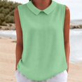 thumbnail image 3 of Tank Tops For Women Green Womens Tops Fashion For Cute Sleeveless Collared Casaul Work Loose Fit Knitted Vests Womens Tank Tops, 3 of 4