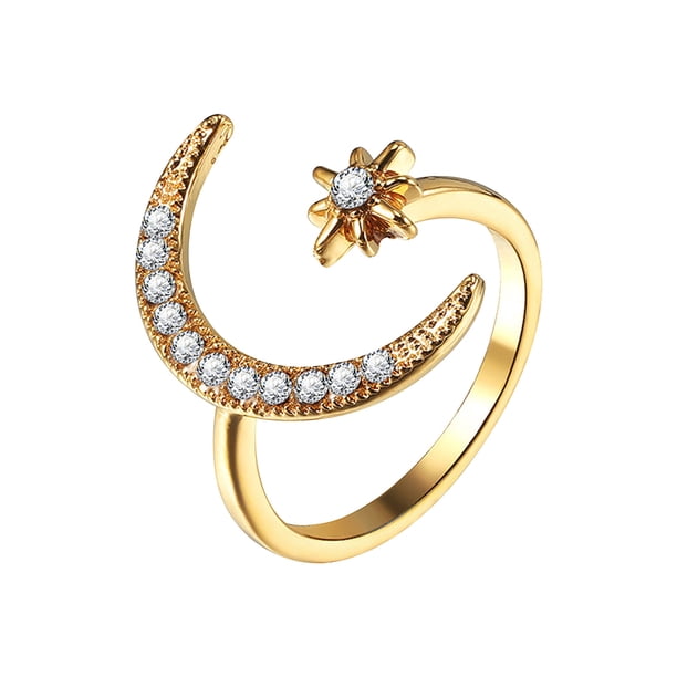 Anillo de luna para mujer, accesorios de joyería de boda de compromiso, regalo para mujeres y niñas Wmkox8yi sjalhkljlk1661