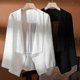 thumbnail image 3 of Lightweight Chiffon Summer Jacket for Women - Short Sleeve Cardigan with Sun Protection and Suspenders for Air-conditioned Spaces, 3 of 4