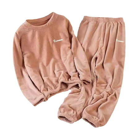 

MANHUJI Clearance Toddler Boys Girls Fleece Pajama Set Winter Warm Plush Long Sleeve Tops+Pants Outfits Sleepwear Soft Comfy 2 Piece Loungewear Child Pjs Set (C 110)